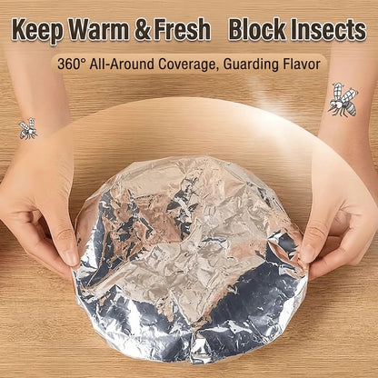 Reusable Aluminum Foil Thermal Food Cover — Heat-Retaining, Washable & Freshness-Preserving Kitchen Essential