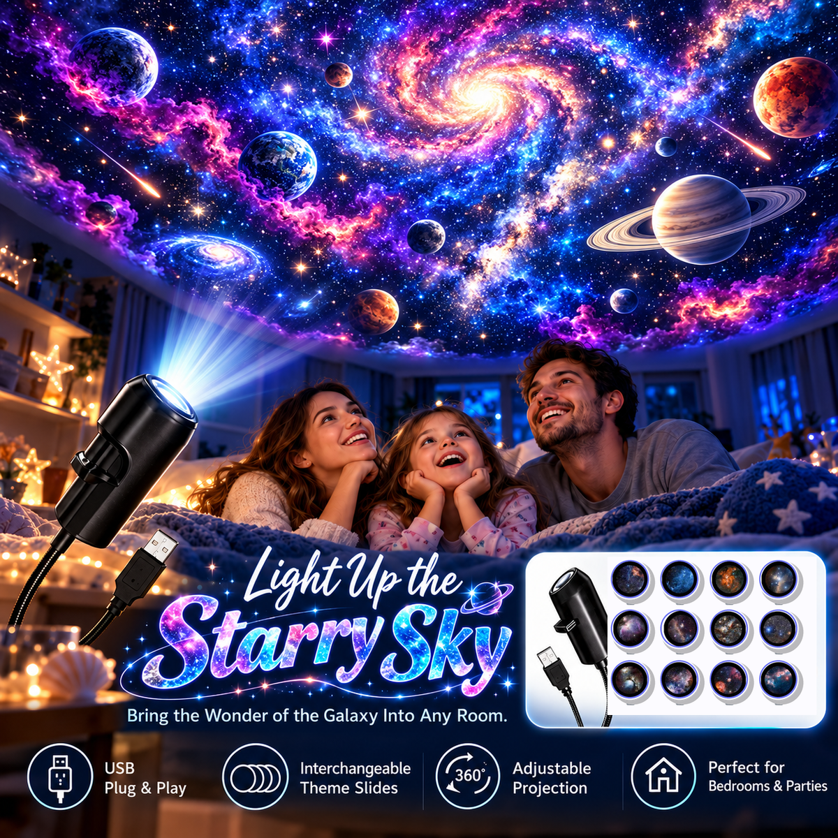 Plug‑and‑Play HD Holiday Projector, Multi‑Scene Projection Light for Christmas, Halloween & Faith‑Themed Decor 2026