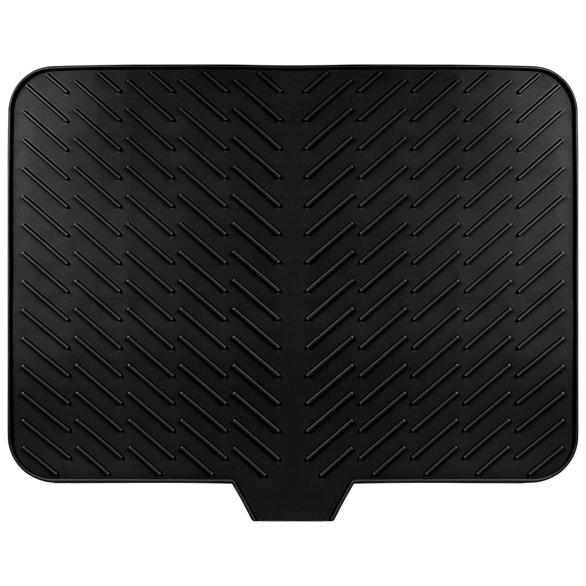 Silicone Large Size Dish Drying Mat with Built-in Drain Lip Dish Drainer Mats for Kitchen Counter Easy-Clean High Temperature Resistance